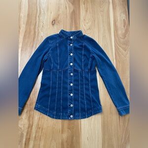 Liverpool Blue Denim Fitted Button-Up Jacket Women’s S